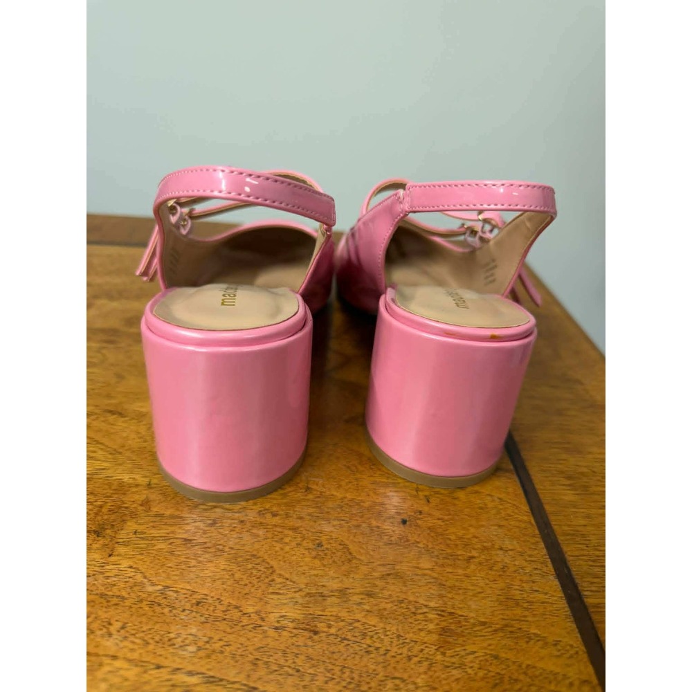New Madden Girl Womens 9.5 Pink Patent Mary Jane Slingback Block Heels DOLLL03J1 - Picture 3 of 7